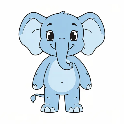 Blue elephant mascot, the locked design